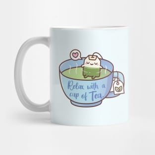 Cute Tea Bag Relax With A Cup Of Tea Mug